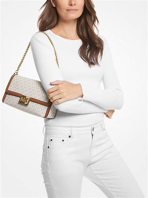 michael kors mk vanilla pvc medium chain shoulder bag|Michael Kors sonia logo.